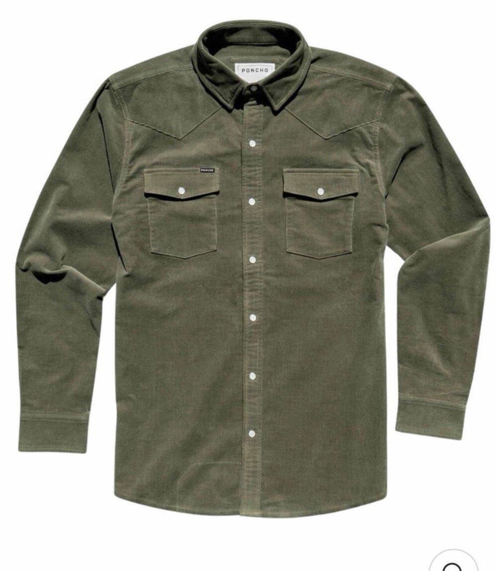 Poncho size L slim fit Zilker Corduroy pearl snap Western shirt